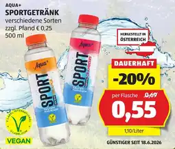 Hofer Aqua+ Sportgetränk Angebot