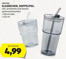 Hofer Crofton Glasbecher, Doppelpkg. Angebot