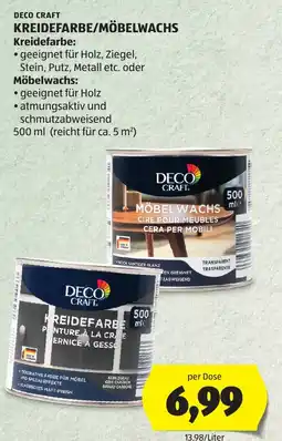 Hofer Deco Craft Kreidefarbe/Möbelwachs Angebot