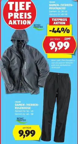 Hofer Crane Damen-/Herren-Regenjacke Angebot