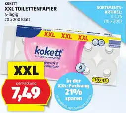 Hofer kokett XXL Toilettenpapier Angebot