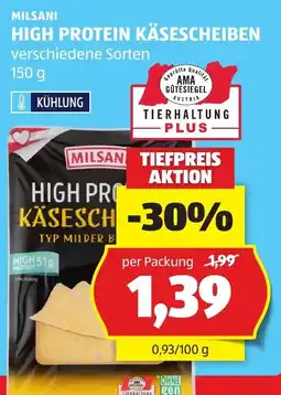 Hofer Milsan High Protein Käsescheiben Angebot