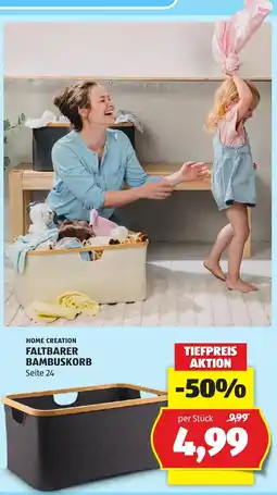 Hofer Home Creation Faltbarer Bambuskorb Angebot