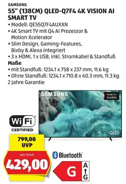 Hofer Samsung 55" (138cm) QLED-Q7F4 4K Vision AI Smart TV Angebot