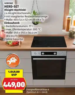 Hofer GORENJE HERD-SET Angebot