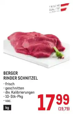 Metro Berger Rinder Schnitzel Angebot