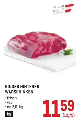 Metro Rinder Hinterer Wadschinken Angebot
