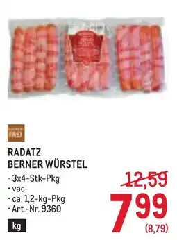 Metro Radatz Berner Würstel Angebot