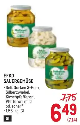 Metro EFKO SAUERGEMÜSE Angebot
