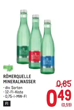 Metro Römerquelle Mineralwasser Angebot
