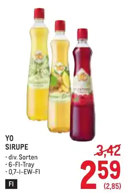 Metro YO Sirupe Angebot