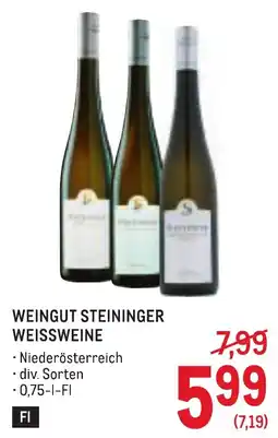 Metro Weingut Steininger Weissweine Angebot