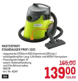 Metro Masterprofi Staubsauger Profi 1001 Angebot