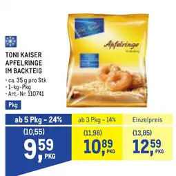 Metro TONI KAISER APFELRINGE IM BACKTEIG Angebot