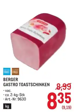 Metro Berger Gastro Toastschinken Angebot