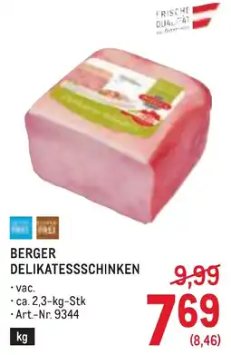 Metro Berger Delikatessschinken Angebot