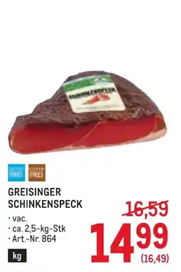 Metro Greisinger Schinkenspeck Angebot