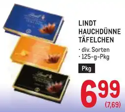 Metro Lindt Hauchdünne Tafelchen Angebot