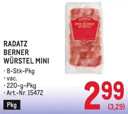 Metro Radatz Berner Würstel Mini Angebot