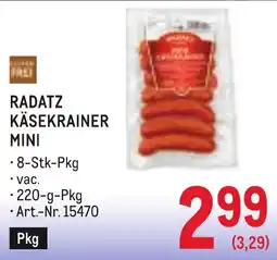 Metro Radatz Käsekrainer Mini Angebot