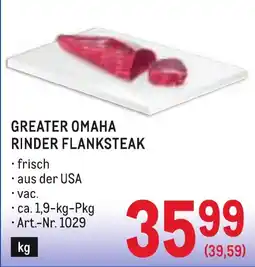Metro Greater Omaha Rinder Flanksteak Angebot