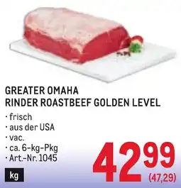 Metro Greater Omaha Rinder Roastbeef Golden Level Angebot