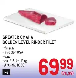 Metro Greater Omaha Golden Level Rinder Filet Angebot