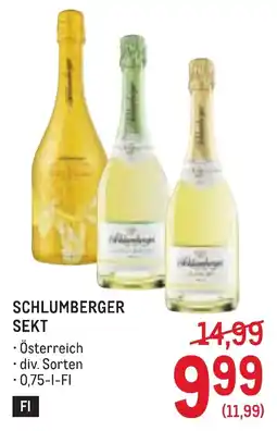 Metro Schlumberger Sekt Angebot