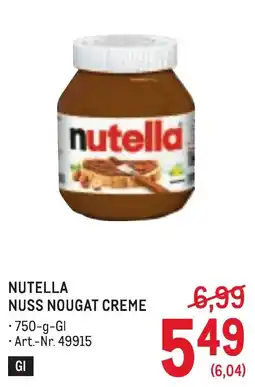 Metro Nutella Nuss Nougat Creme Angebot