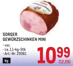 Metro Sorger Gewürzschinken Mini Angebot