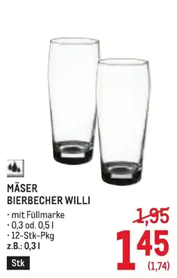 Metro Mäser Bierbecher Willi Angebot