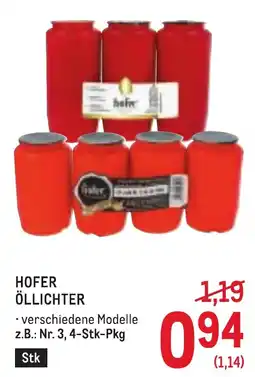 Metro HOFER ÖL LICHTER Angebot