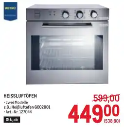 Metro Heißluftöfen Angebot