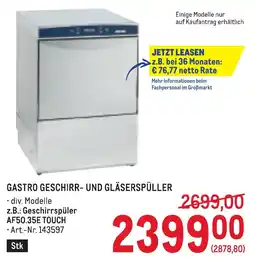 Metro Gastro Geschirr- und Gläserspüler Angebot