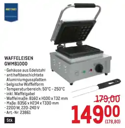 Metro Waffeleisen GWMB1000 Angebot