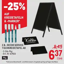 Metro Decor Service Tischkreidetafel A8 Angebot