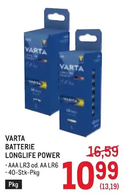 Metro Varta Batterie Longlife Power Angebot