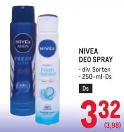 Metro NIVEA DEO SPRAY Angebot