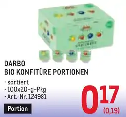 Metro Darbo Bio Konfitüre Portionen Angebot