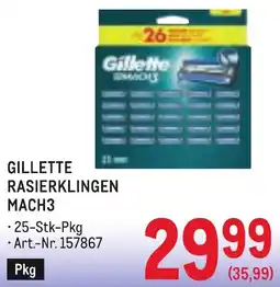 Metro Gillette Rasierklingen Mach3 Angebot