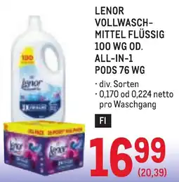 Metro Lenor Vollwasch-Mittel Flüssig Angebot