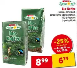 Interspar SPAR Natur pur Bio-Kaffee Angebot