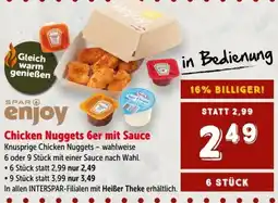 Interspar Spar Enjoy Chicken Nuggets 6er mit Sauce Angebot