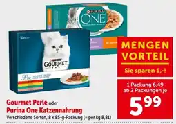 Interspar Gourmet Perle oder Purina One Katzenfutter Angebot