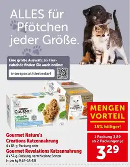 Interspar Gourmet Nature's Creations Katzenahrung Angebot