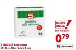 Interspar S-Budget Servietten Angebot