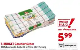 Interspar S-BUDGET Geschirrtücher Angebot