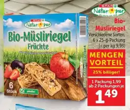 Interspar SPAR Natur pur Bio-Müsliriegel Früchte Angebot