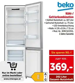 Interspar Kühl-/Gefrierkombination Beko Angebot