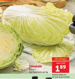 Interspar Chinakohl Angebot
